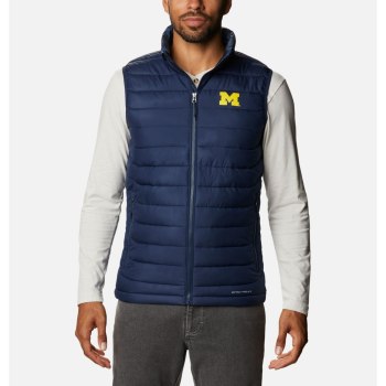 Columbia Collegiate Powder Lite - Michigan, Chaleco Azul Marino Para Hombre | 807395-LSA